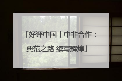 好评中国丨中非合作：典范之路 续写辉煌